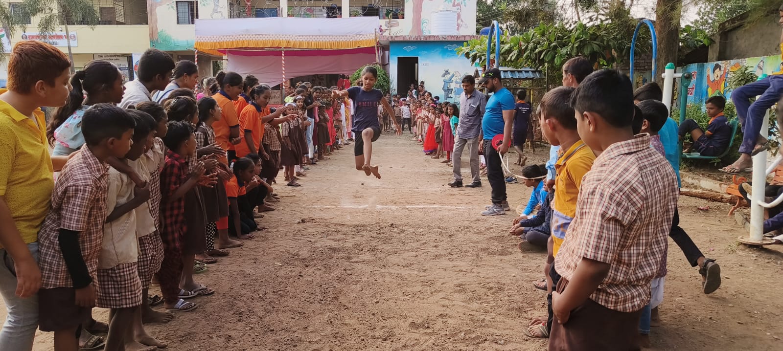 Children playing sports in ZP School